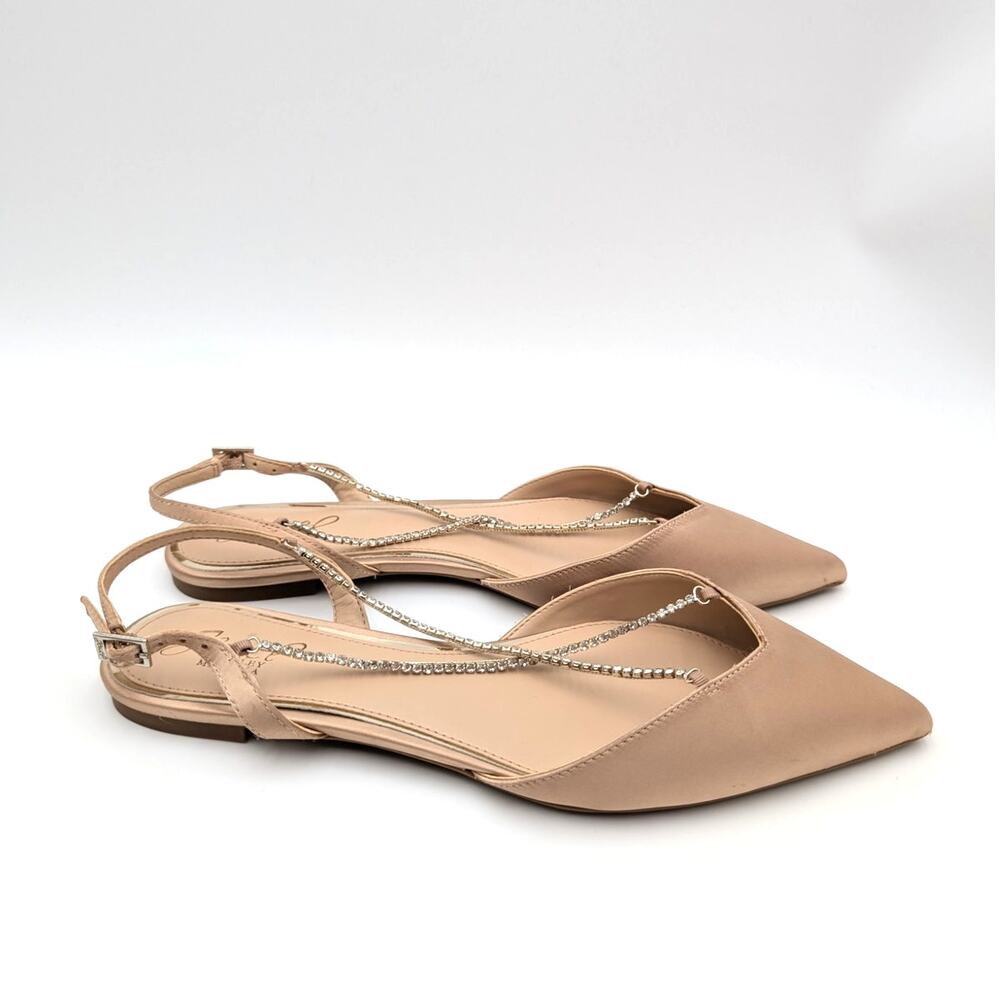 Jewel Badgley Mischka Alanna Ballet Flats Women's Almond Nude Size US9M EU40 - Picture 4 of 11